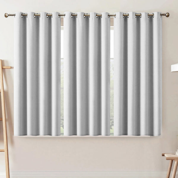 Curtains - Dwina Solid Blackout Curtain (Silver) - Set Of Three
