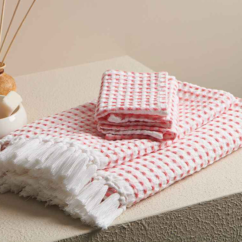 Buy Resho Waffle Towel Combo (Pink) - Four Piece Set Towel Sets from Vaaree