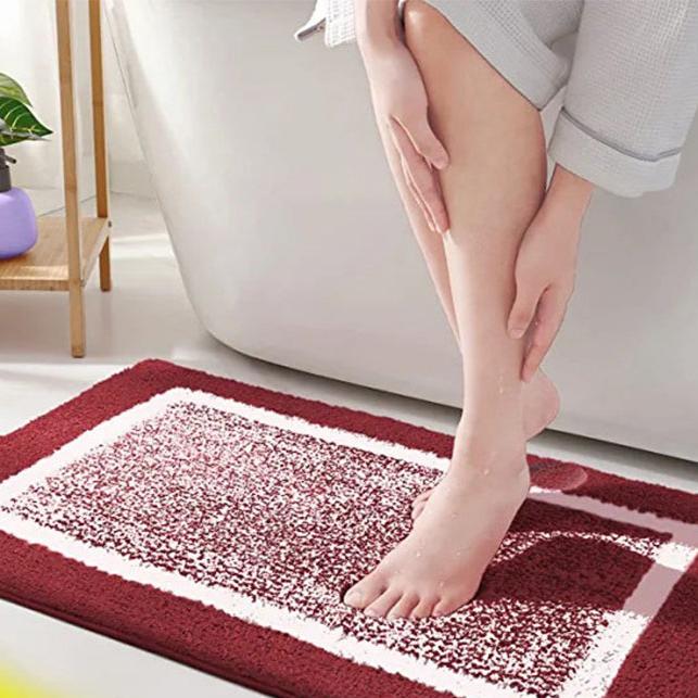 Buy Luxe Anti Skid Bath Mat - Maroon Bath Mats from Vaaree