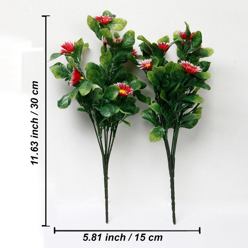 Buy Faux Red Daisy Bunch - Set Of Two Artificial Flowers from Vaaree