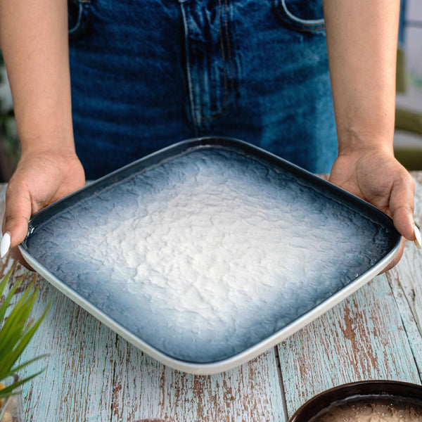 Buy Nomura Square Platter - Blue Platter from Vaaree