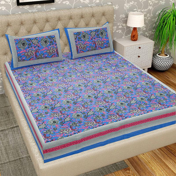 Buy Finn Floral Bedsheet - Purple Bedsheets from Vaaree