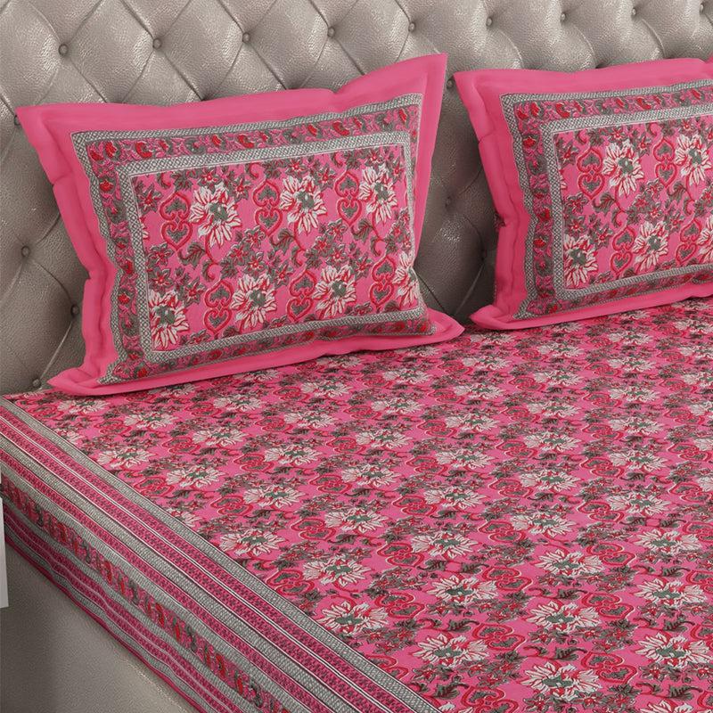 Buy Baxter Floral Bedsheet - Pink Bedsheets from Vaaree