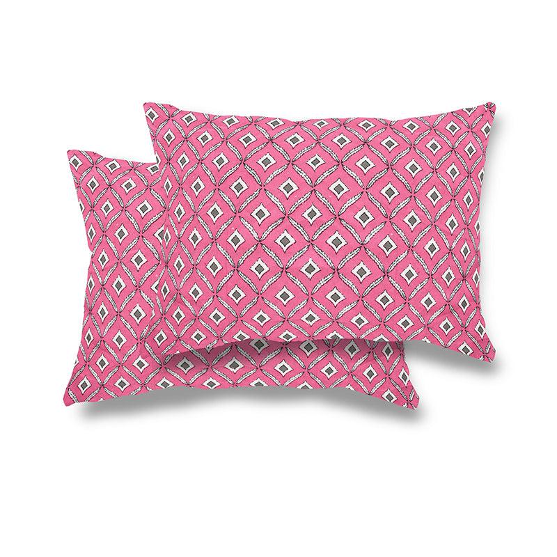 Buy Vida Geometric Bedsheet - Pink Bedsheets from Vaaree