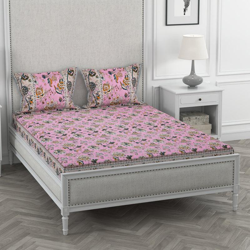 Buy Astor Floral Bedsheet - Pink Bedsheets from Vaaree