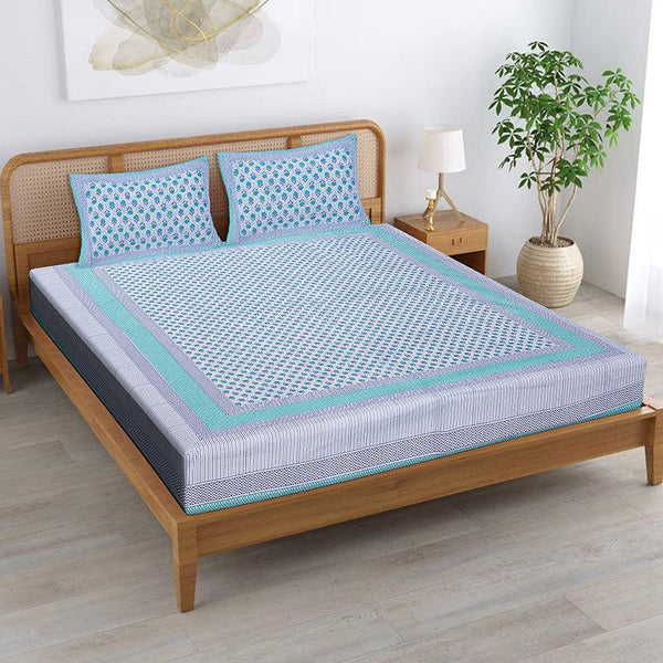 Buy Nirva Ethnic Bedsheet - Blue Bedsheets from Vaaree