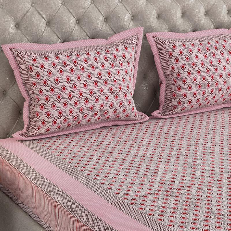 Buy Nirva Ethnic Bedsheet - Pink Bedsheets from Vaaree