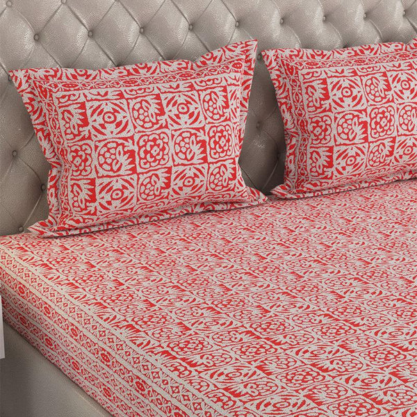 Buy Gulshan Printed Bedsheet - Vermilion Bedsheets from Vaaree