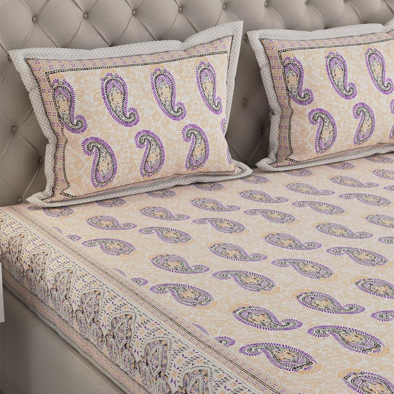 Buy Suyash Printed Bedsheet - Beige Bedsheets from Vaaree