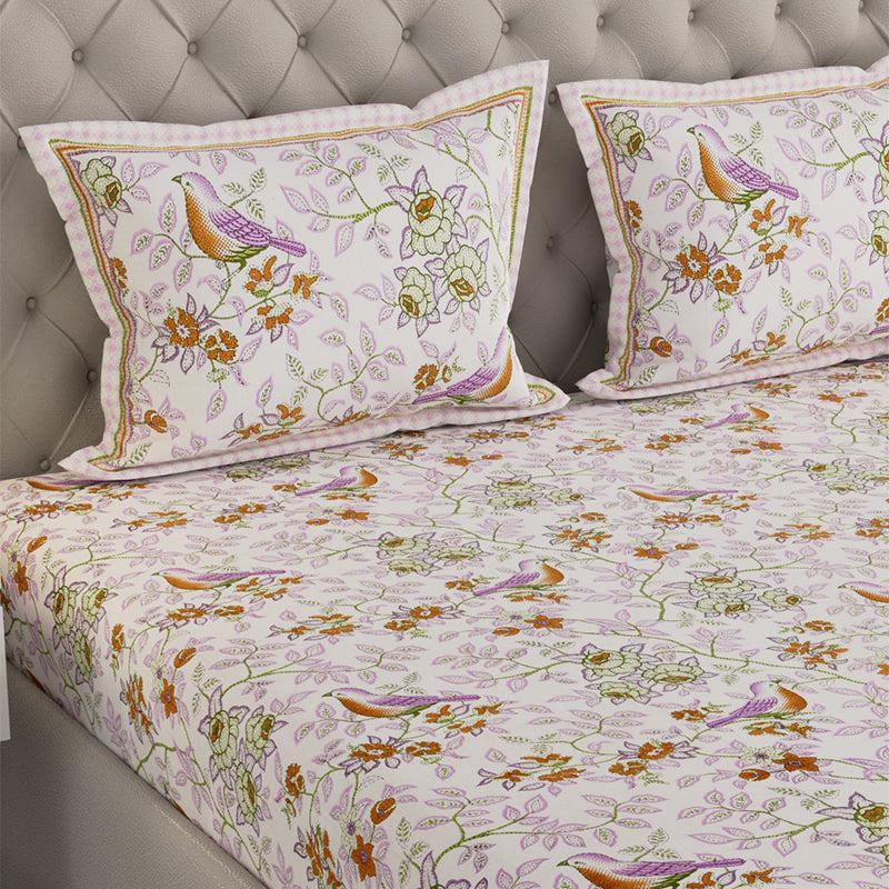 Buy Radhika Printed Bedsheet - White Bedsheets from Vaaree