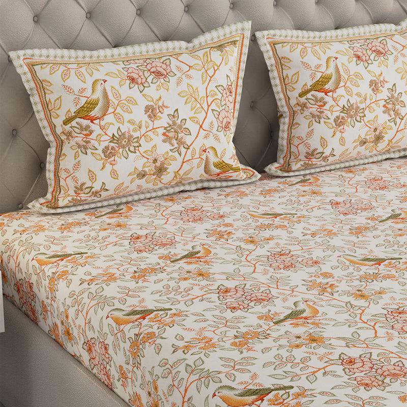 Buy Radhika Printed Bedsheet - Yellow Bedsheets from Vaaree