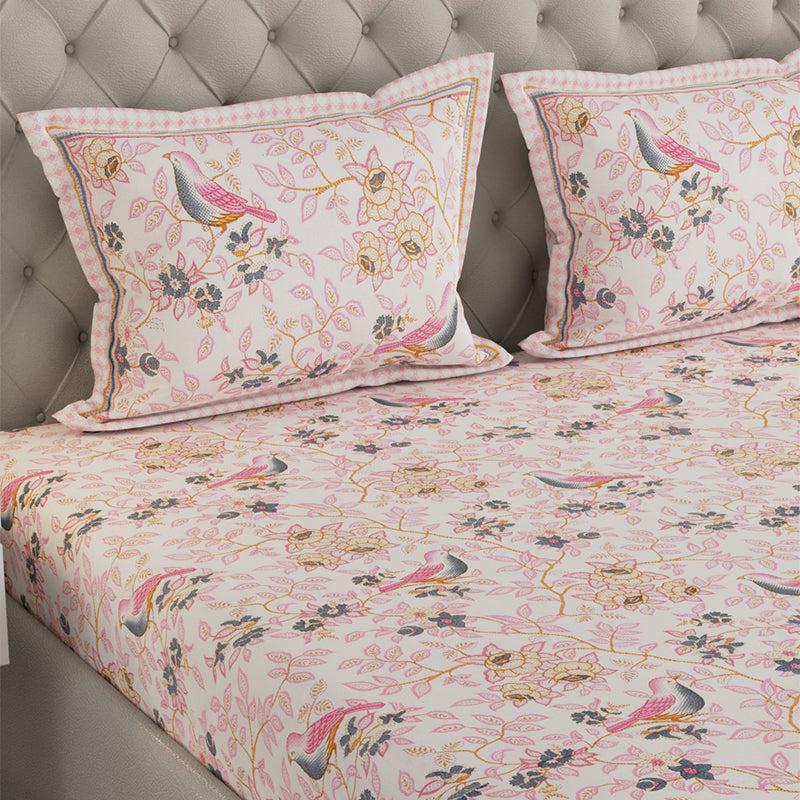 Buy Radhika Printed Bedsheet - Pink Bedsheets from Vaaree