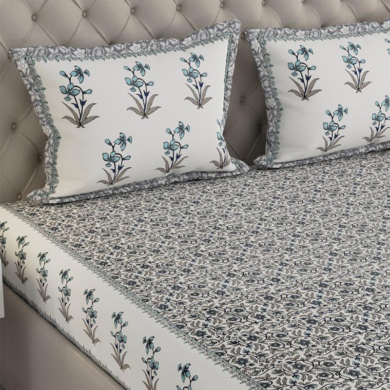 Buy Shubhi Printed Bedsheet - Grey Bedsheets from Vaaree