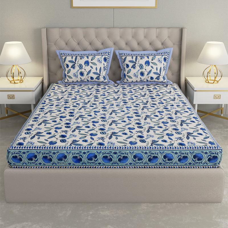 Buy Suvarna Printed Bedsheet - Blue Bedsheets from Vaaree