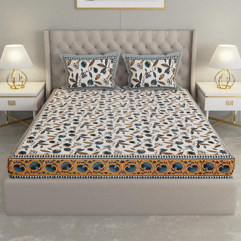 Buy Suvarna Printed Bedsheet - Yellow Bedsheets from Vaaree