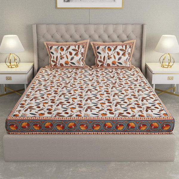 Buy Suvarna Printed Bedsheet - Brown Bedsheets from Vaaree