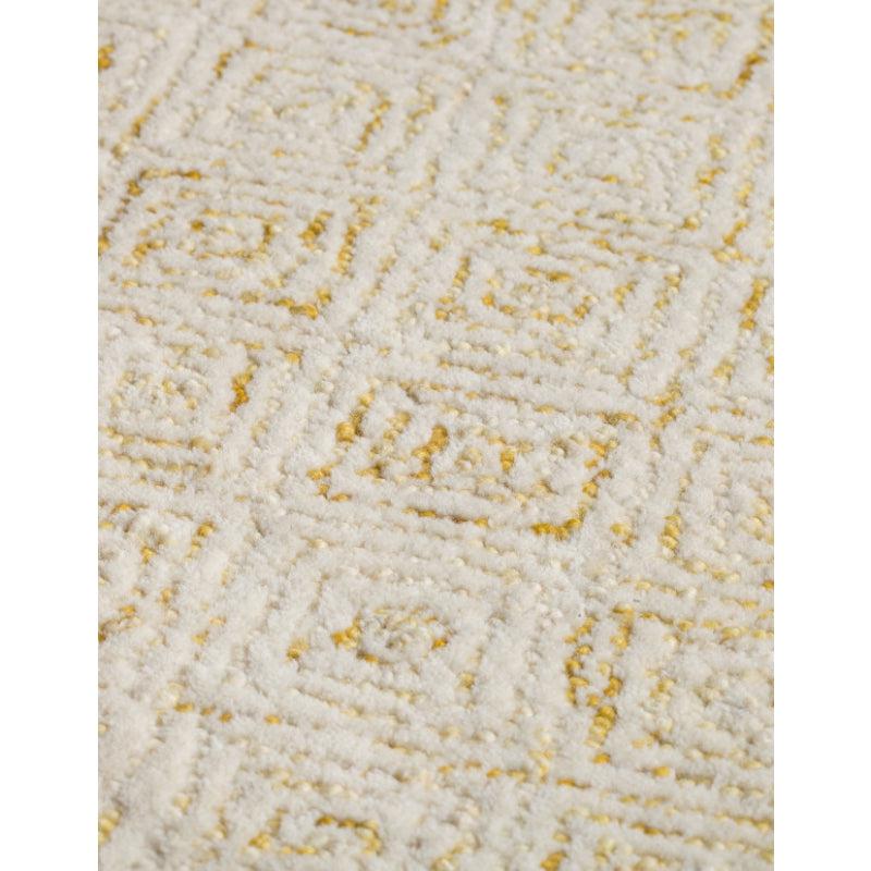 Buy Timeless Textures Hand Tufted Rug - Mustard & White Rugs from Vaaree