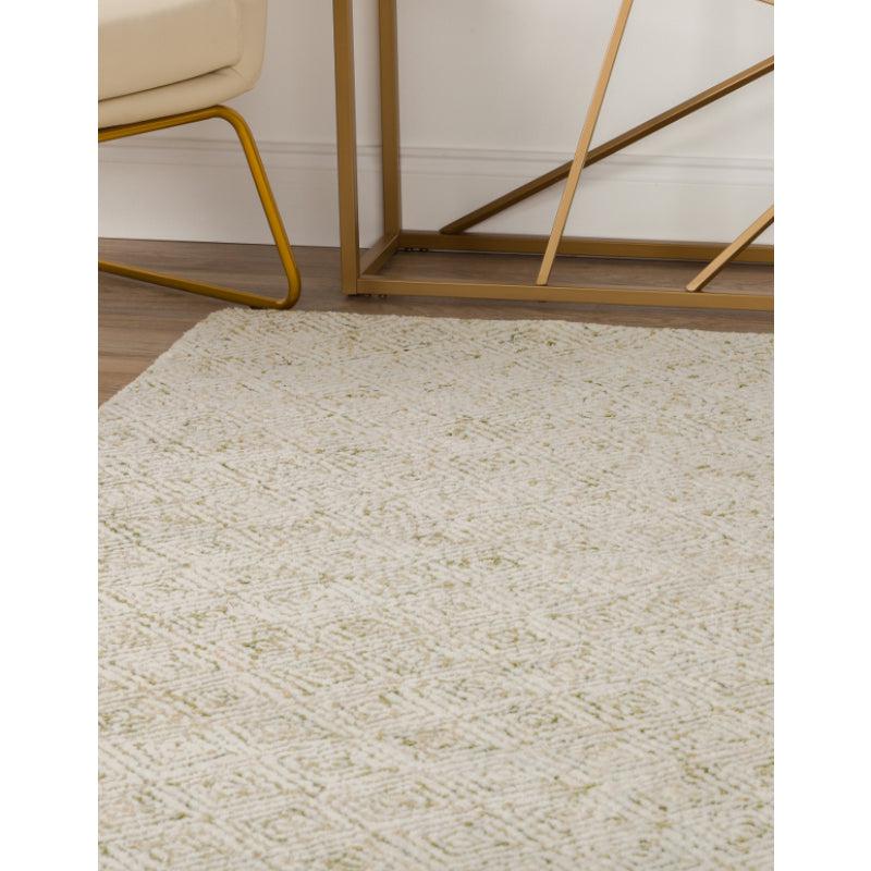 Buy Timeless Textures Hand Tufted Rug - Olive & White Rugs from Vaaree