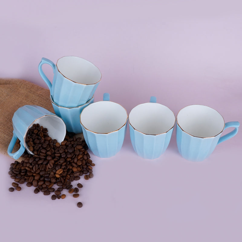 Mug & Tea Cup - Ereva Sky Blue Mug (200 ML) - Set Of Six