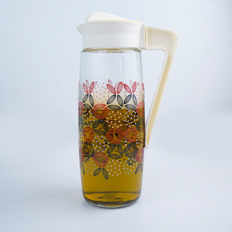 Jug - Tirava Flora Jug With White Lid - 1600 ML