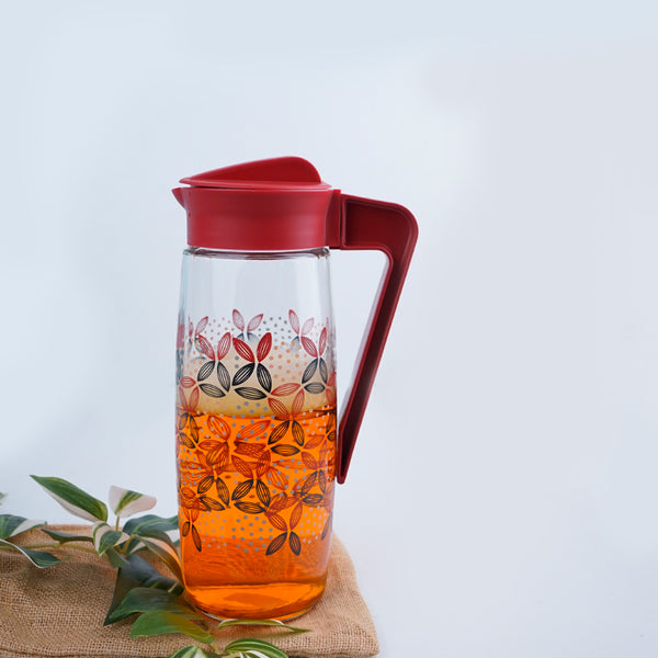 Jug - Tirava Flora Jug With Red Lid - 1600 ML