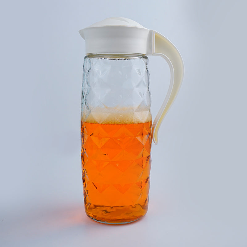 Jug - Domana Crystal Transparent Jug With White Lid - 1600 ML