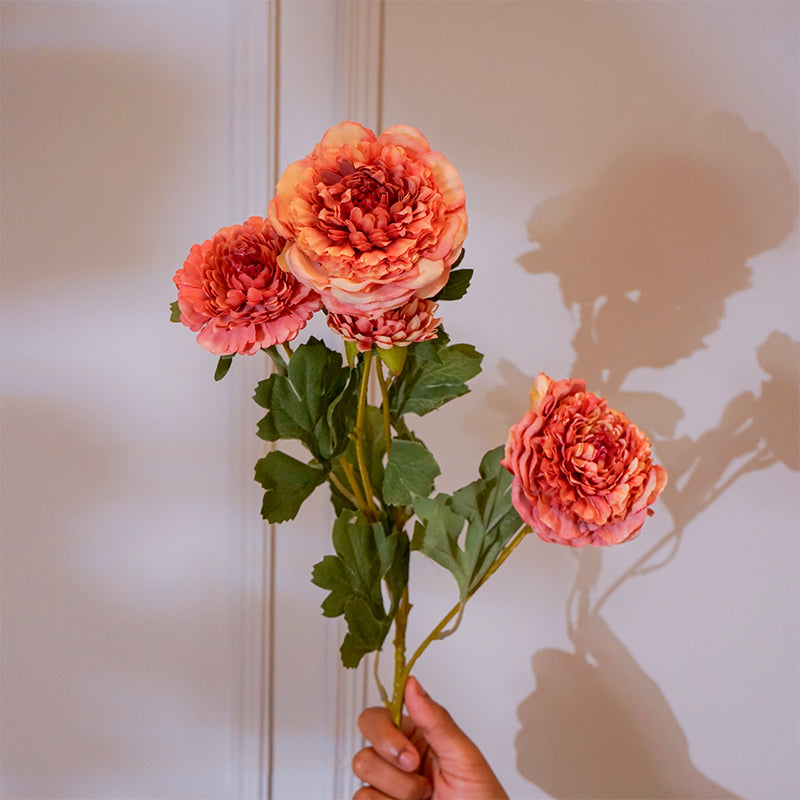 Buy Faux Peony Flower Stick (Gloria Peach) - 35 CM Artificial Flowers from Vaaree