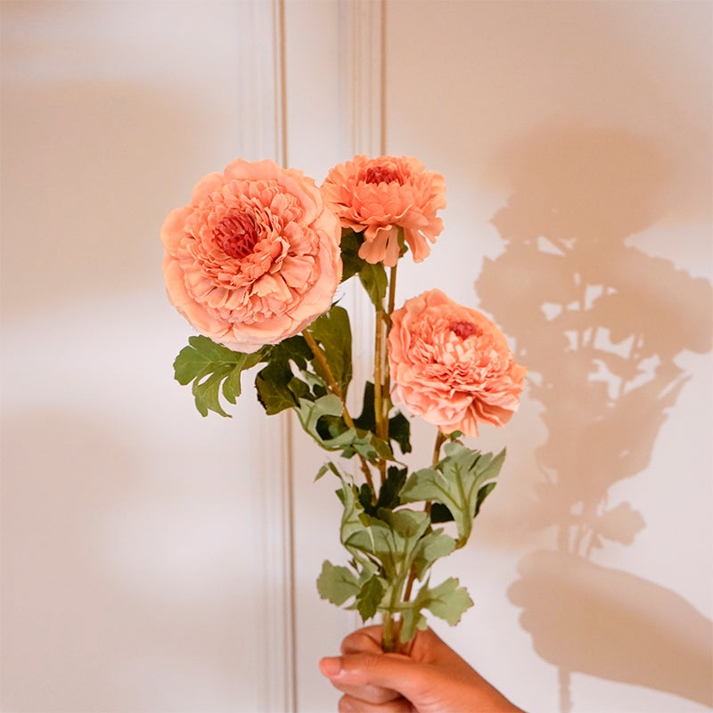 Buy Faux Peony Flower Stick (Peach) - 35 CM Artificial Flowers from Vaaree