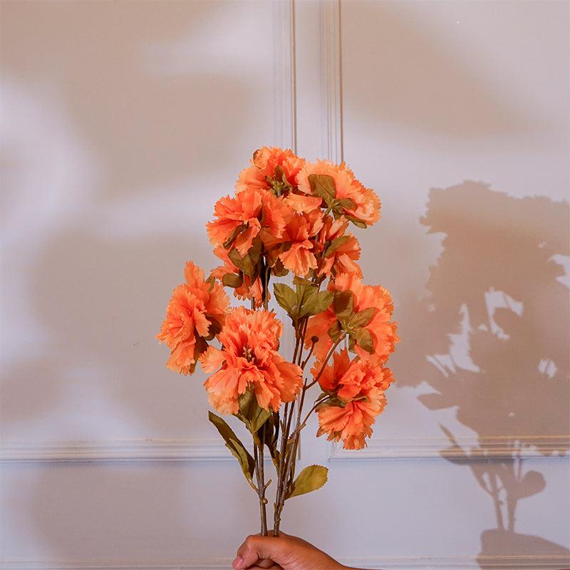 Buy Faux Orange Festiva Peony Flower Stick (28 CM) - Set Of Two Artificial Flowers from Vaaree