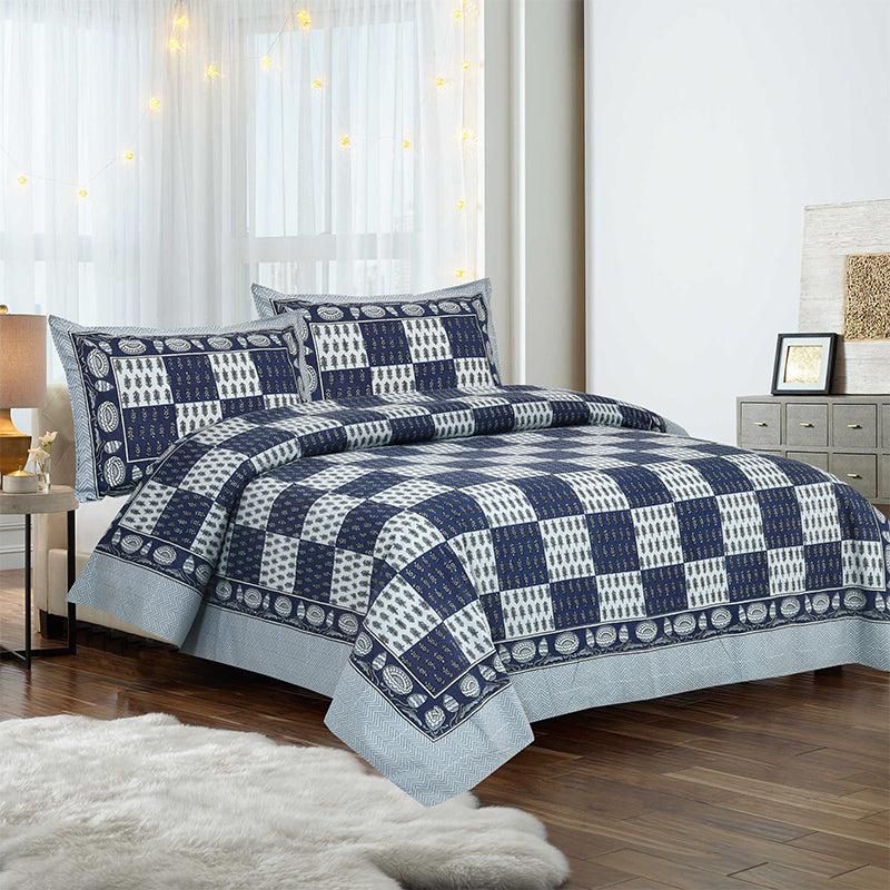 Buy Kumuda Printed Bedsheet - Blue Bedsheets from Vaaree