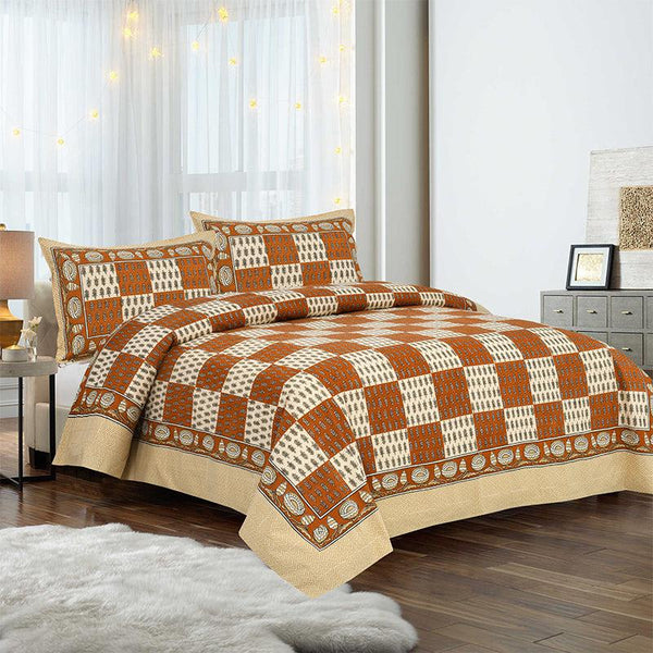 Buy Kumuda Printed Bedsheet - Brown Bedsheets from Vaaree