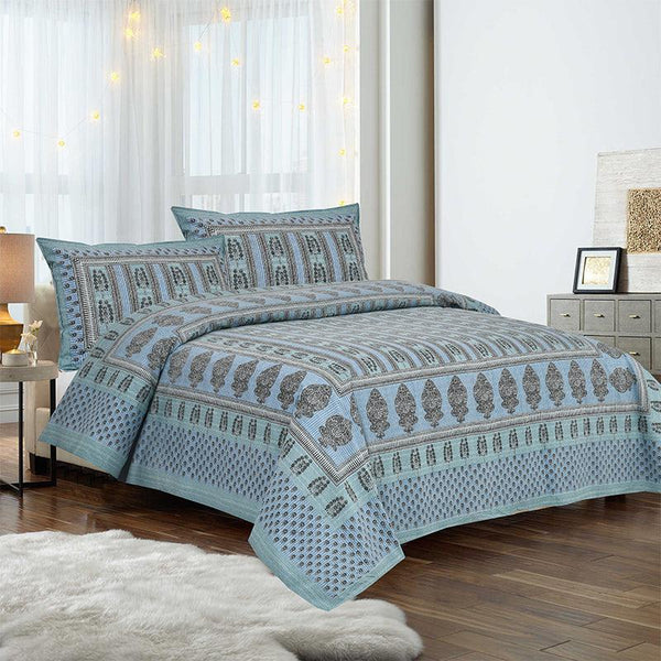 Buy Kineesh Printed Bedsheet - Blue Bedsheets from Vaaree