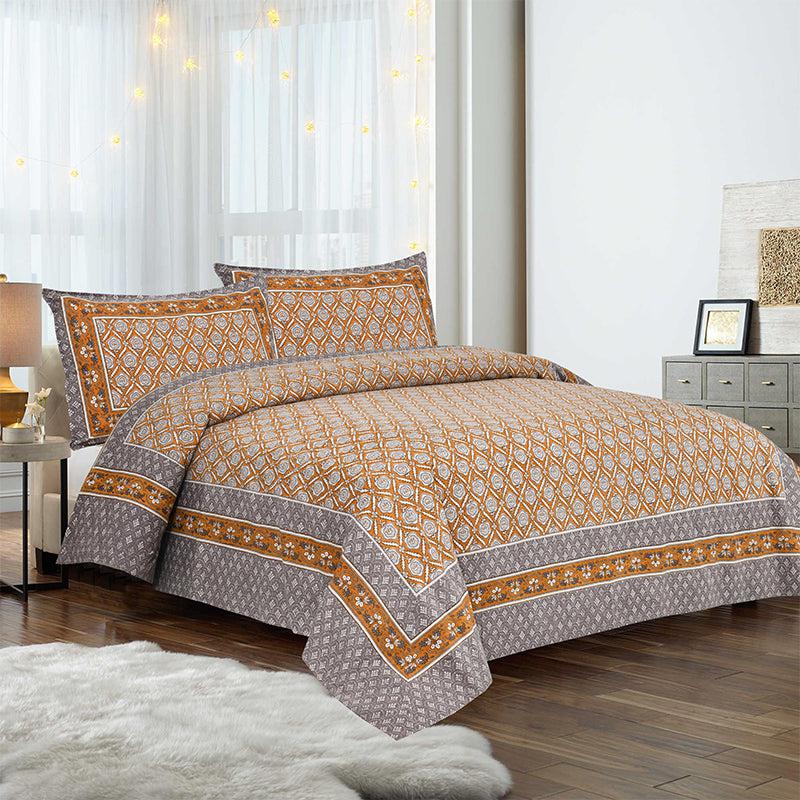 Buy Opala Printed Bedsheet - Orange Bedsheets from Vaaree