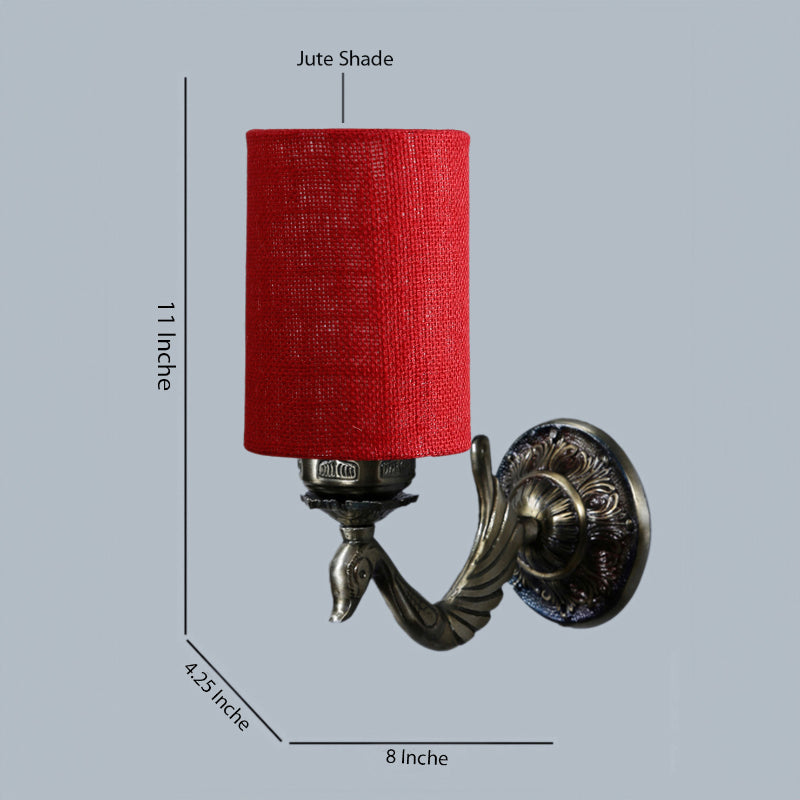 Wall Lamp - Amro Retro Cylindrical Wall Lamp - Maroon