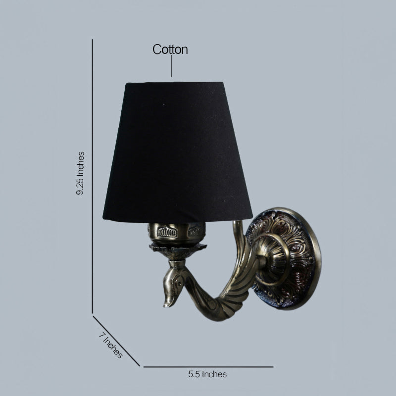 Wall Lamp - Amro Retro Conical Wall Lamp - Black