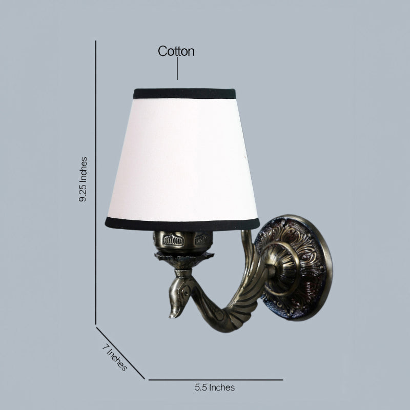 Wall Lamp - Amro Retro Conical Wall Lamp - White & Black