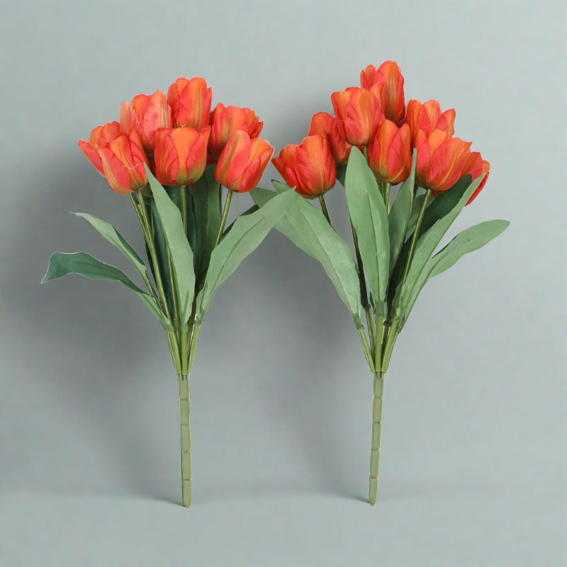 Buy Faux Wild Tulip Bunch (Orange) - Set Of Three Artificial Flowers from Vaaree