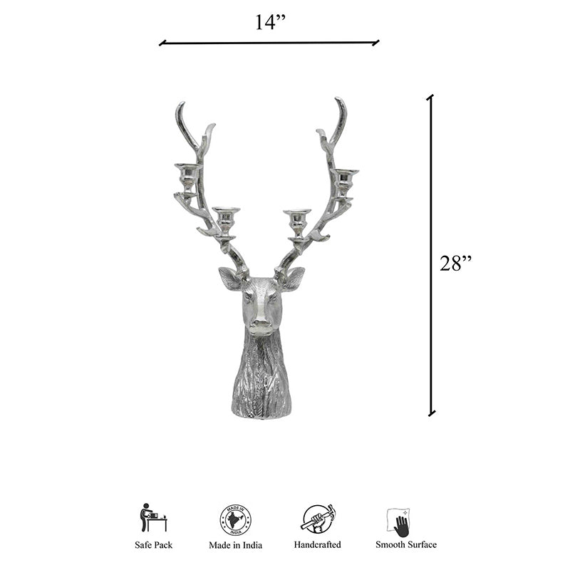 Buy Stag Shine Candle Holder - Silver Candle Holders from Vaaree