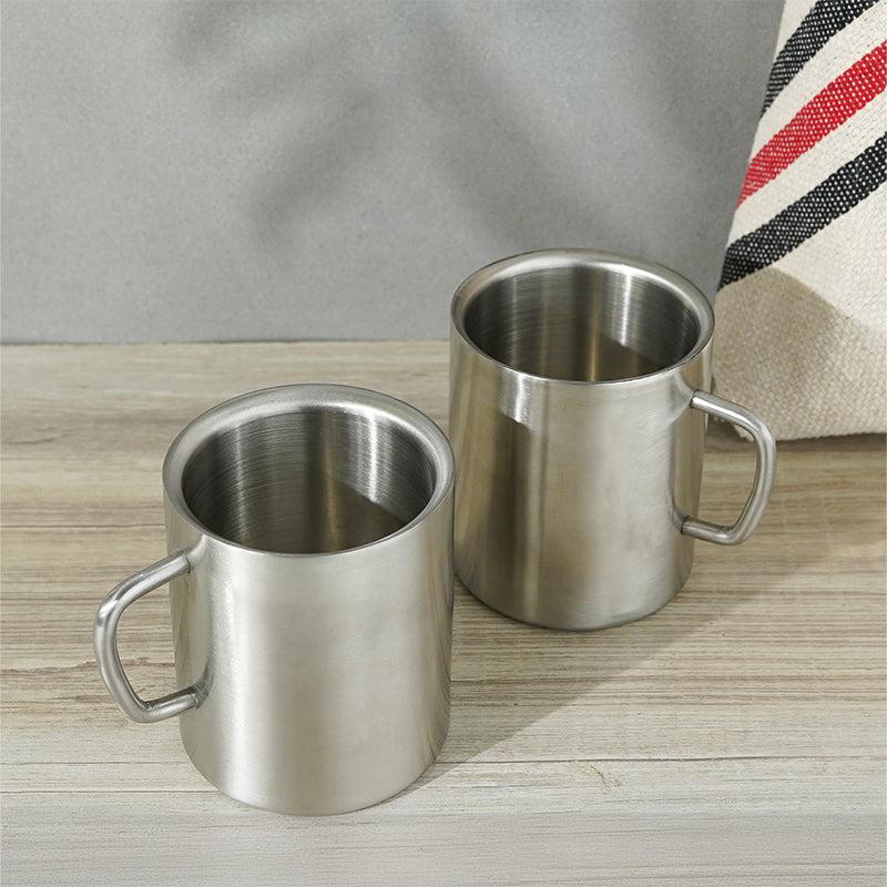 Buy Deevas Stainless Steel Matte Mug (250 ML) - Set Of Two Mug & Tea Cup from Vaaree