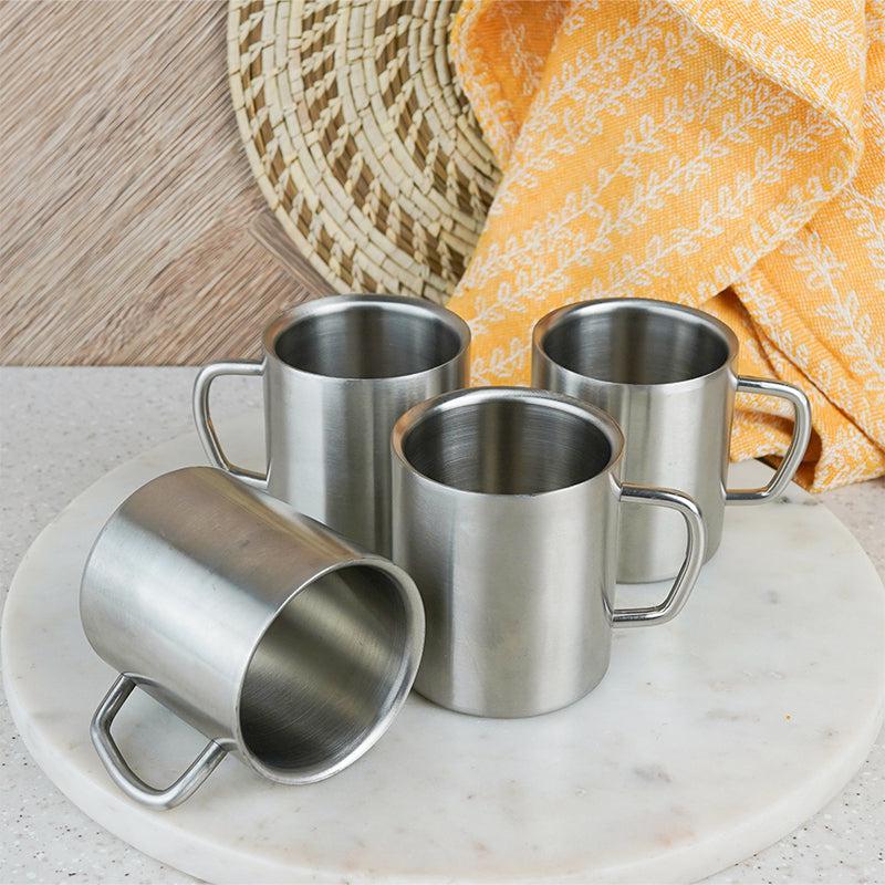 Buy Deevas Stainless Steel Matte Mug (170 ML) - Set Of Four Mug & Tea Cup from Vaaree