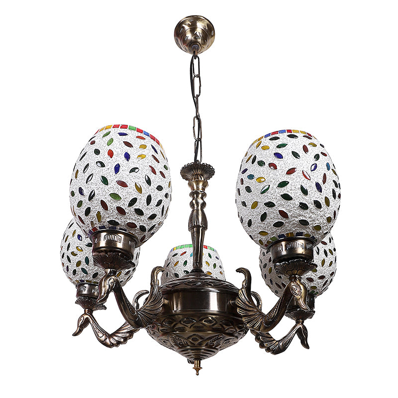 Ceiling Lamp - Nira Mayoora Mosaic Golden Antique Chandelier