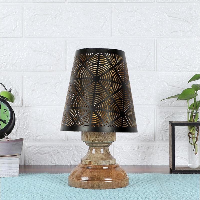 Buy Harolda Etched Table Lamp - Black Table Lamp from Vaaree