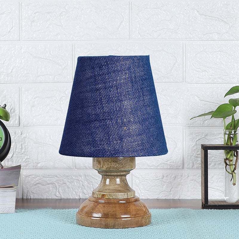 Table Lamp - Harolda Table Lamp With Jute Shade - Blue