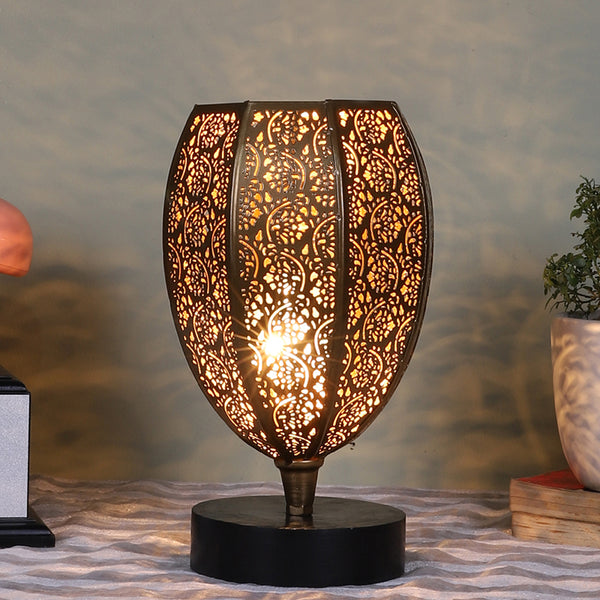 Table Lamp - Mehela Etched Table Lamp With Black Base