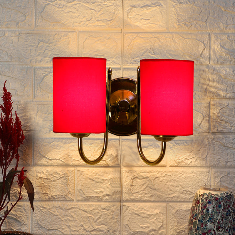 Wall Lamp - Veda Duo Cylindrical Wall Lamp - Red