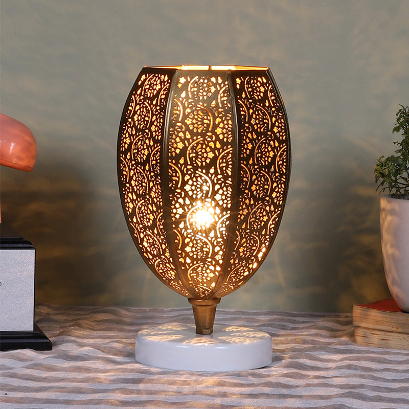 Table Lamp - Mehela Etched Table Lamp With White Round Base