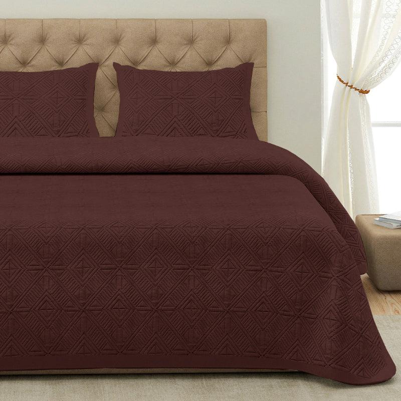 Buy Dvija Quilted Bedcover - Brown Bedcovers from Vaaree