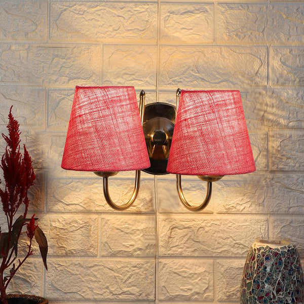 Buy Veda Duo Conical Wall Lamp - Pink Wall Lamp from Vaaree