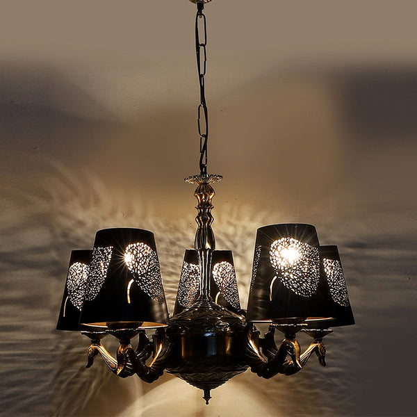 Buy Candra Etched Golden Antique Chandelier Ceiling Lamp from Vaaree