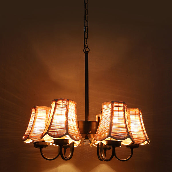 Buy Bella Bamboo Conical Viya Chandelier - Beige Ceiling Lamp from Vaaree